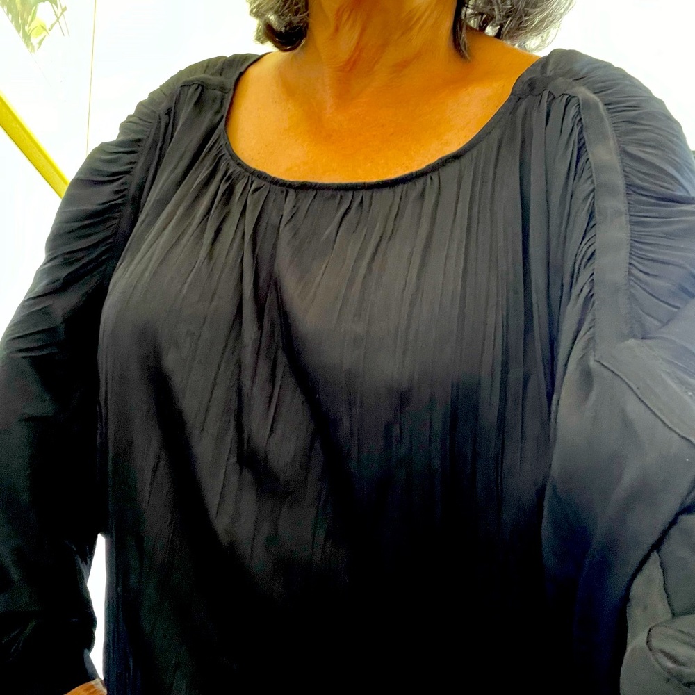 Pleated satin blouse by Calvin Klein